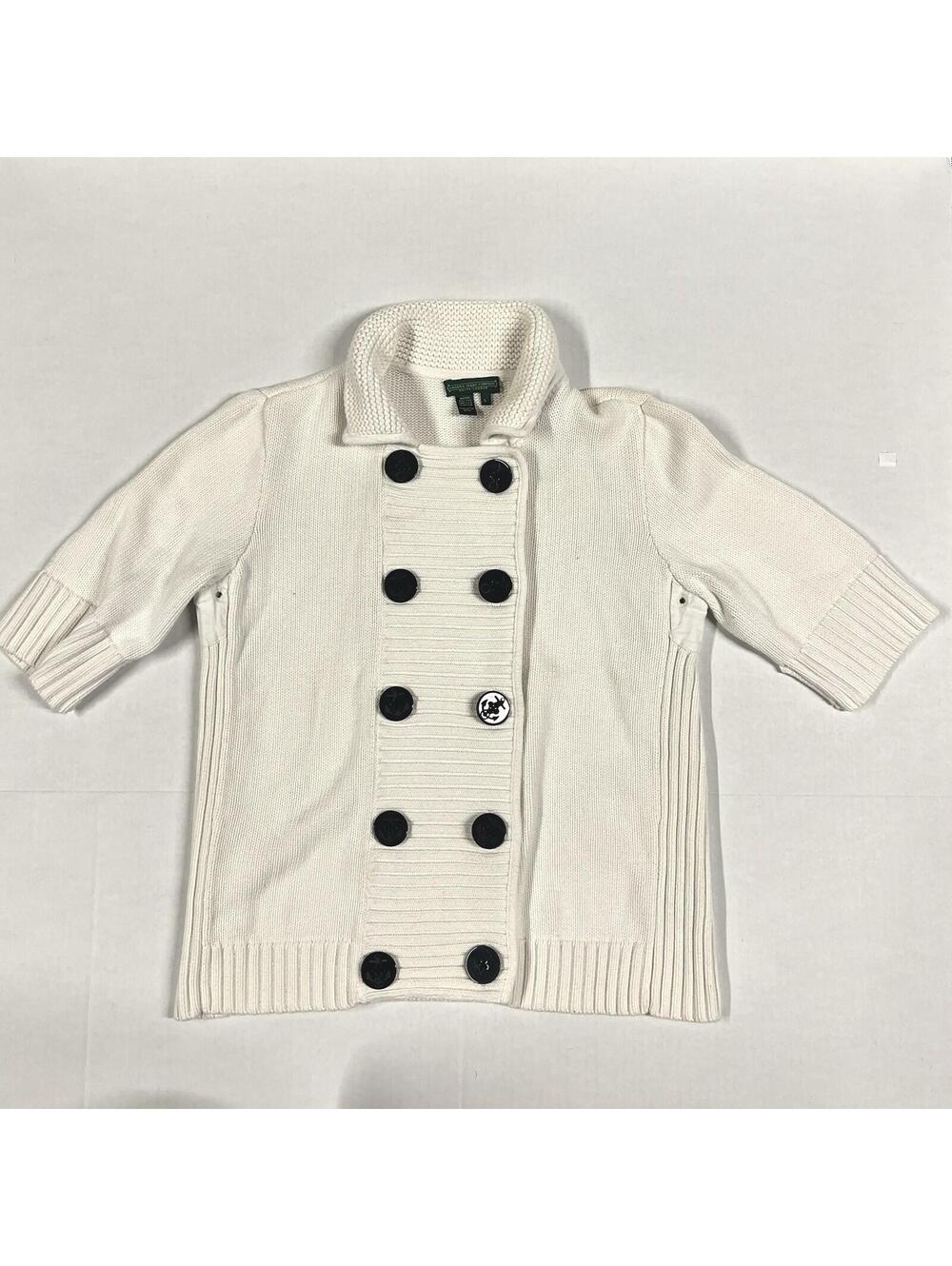 Lauren Jeans Company Ralph Lauren Knit Button Sweater Jacket Womens Sz L Anchor